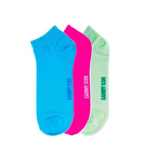 Комплект однотонных носков Sammy Icon Ankle Solid - 3 Pair Set - Green/Blue/Purple в Пальметта