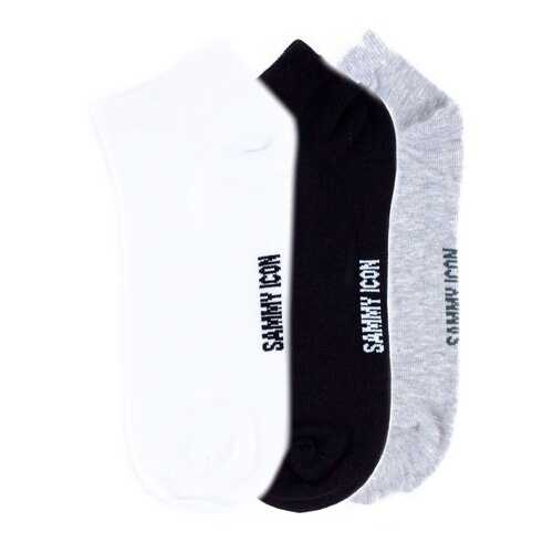 Комплект однотонных носков Sammy Icon Ankle Solid - 3 Pair Set - White/Black/Grey в Пальметта