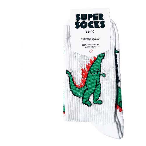 Носки унисекс Super Socks Godzilla белые 36-40 в Пальметта