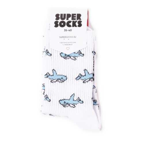 Носки унисекс Super Socks Sharks белые 36-40 в Пальметта