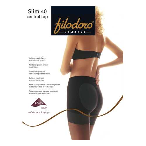 Колготки Filodoro Classic SLIM 40 CONTROL TOP/Nero/3 (M) в Пальметта